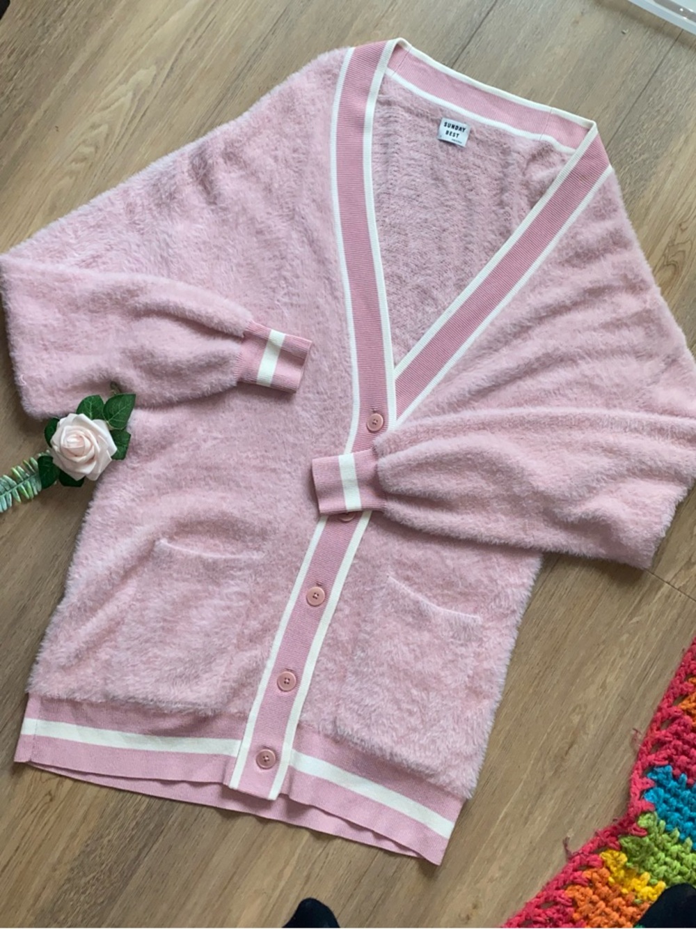 NWOT Sunday Best Fuzzy Oversized Kitten Cardigan